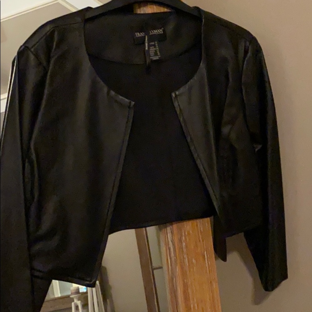 Faux Leather Bolero Jacket